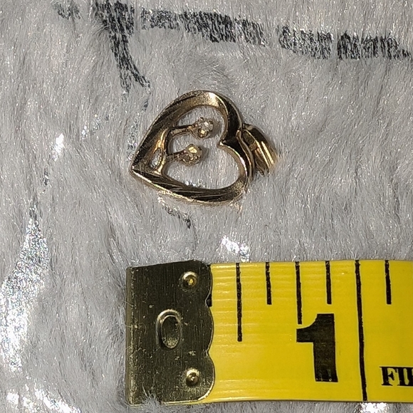 Vintage 12K Gold Filled Diamond Heart Pendant - Picture 7 of 10